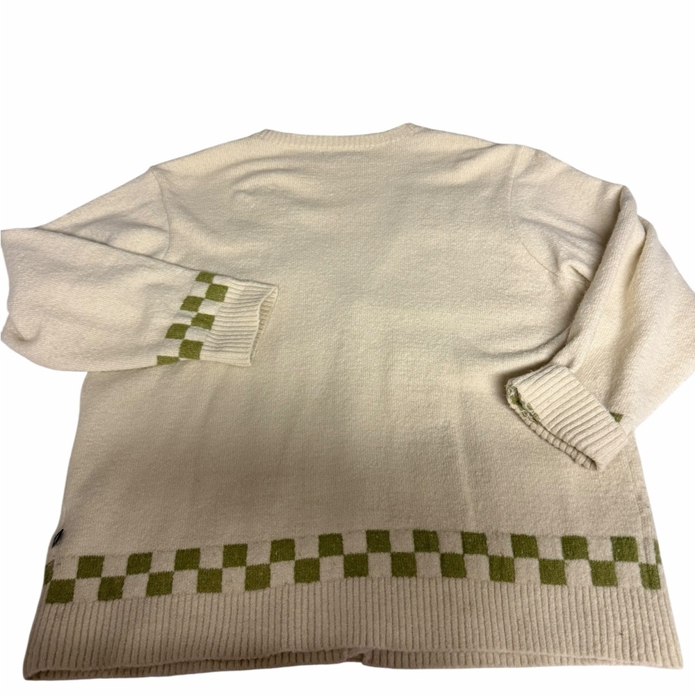 Vans Cream and Green Checkered Cardigan - Picture 5 of 7